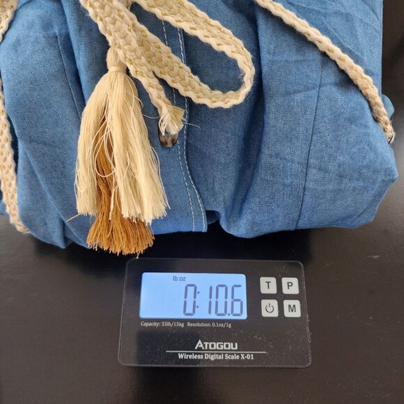 Tahari ASL Tiered Chambray Midi Button-Front Dress W/Rope Belt Sz. 14 - Picture 10 of 10